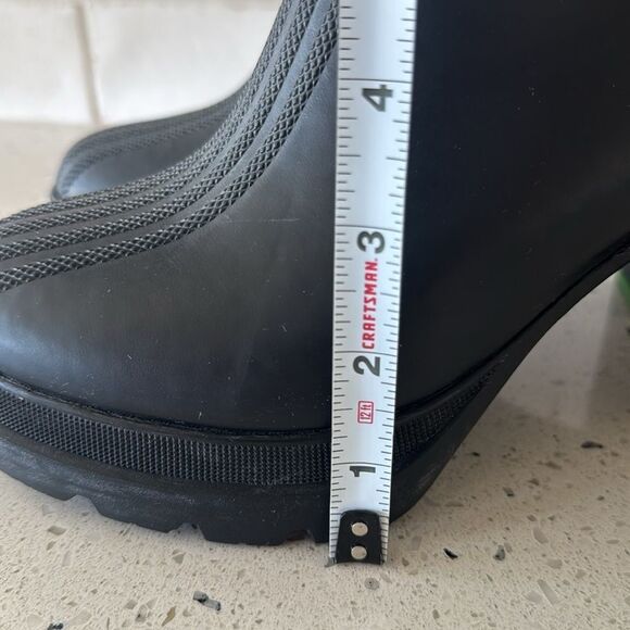 Sorel MEDINA lll Black and Green Rubber Rain Heeled Boots Platform Bold Size 8.5 - Picture 9 of 16